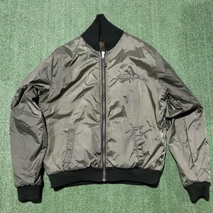 Lucky Brand Vintage Embroidered Bomber  Jacket Japan Samurai Dragon Reversible L